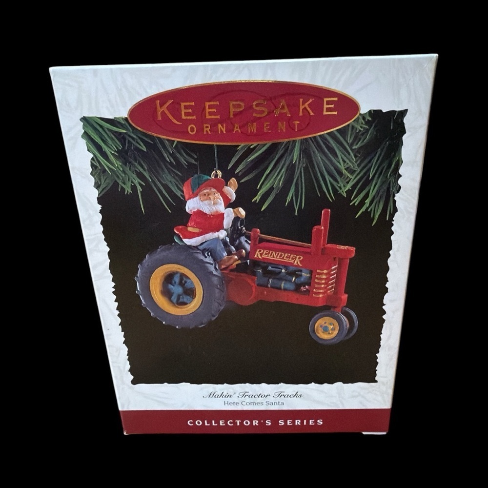 KEEPSAKE the Label Festive Red Tractor Ornament